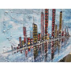 "Skyline" Acrylschilderij op Canvasdoek van Suzanne Visser