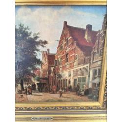 Schilderij stadsgezicht te Enkhuizen