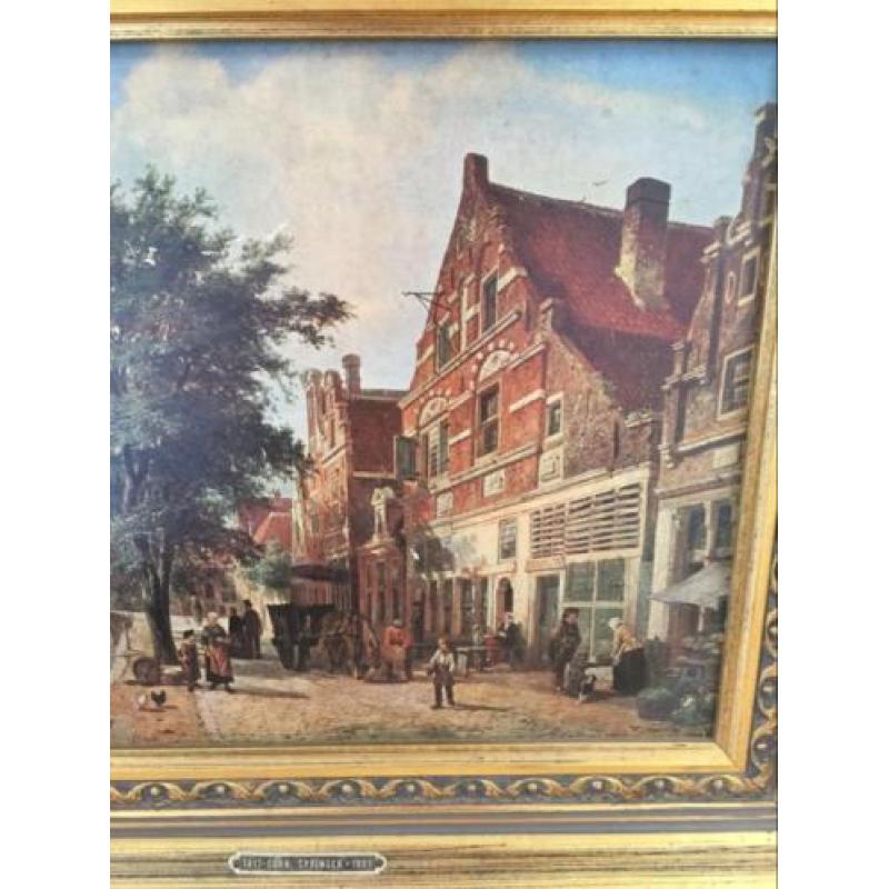 Schilderij stadsgezicht te Enkhuizen