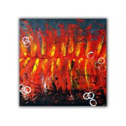 Groot zelfgemaakt abstract schilderij op canvas doek