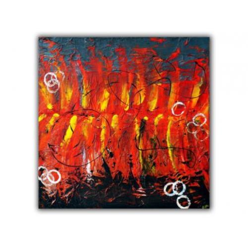 Groot zelfgemaakt abstract schilderij op canvas doek