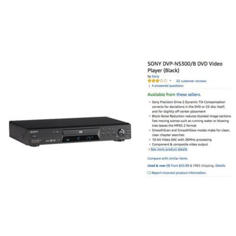 Sony DVD speler DVP-NS300/B
