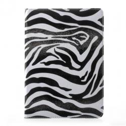 iPad 2017 en Air 1 hoes 360 roteerbaar kunstleder Zebra mot