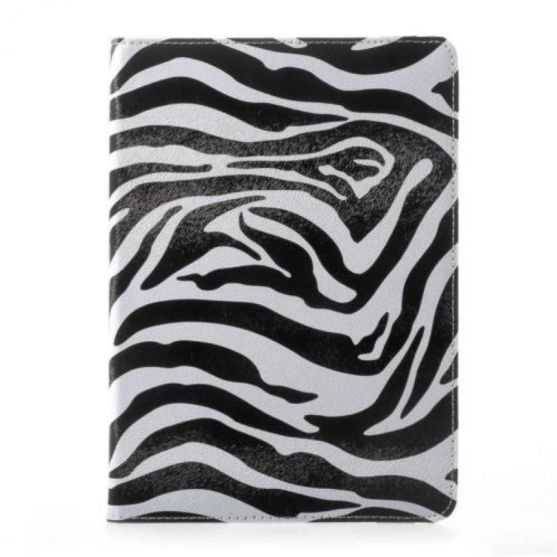 iPad 2017 en Air 1 hoes 360 roteerbaar kunstleder Zebra mot