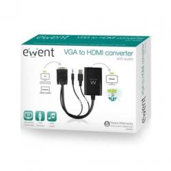 Ewent EW9867 VGA naar HDMI converter met audio