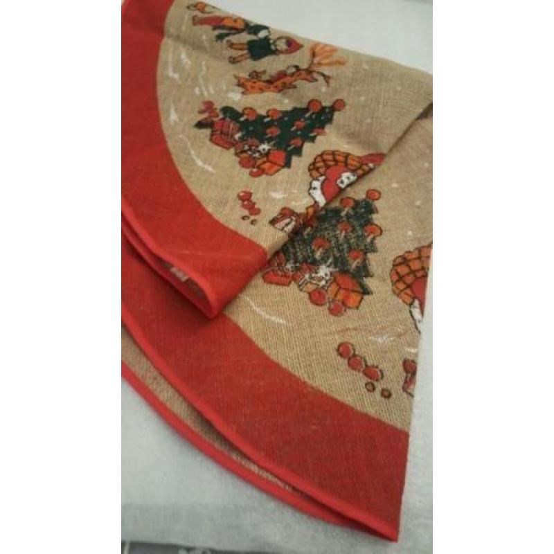 Kerst tafrelkleed van jute - ds van 110 cm