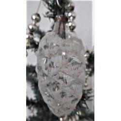 6 Oude glazen Transparante kerst ornamenten