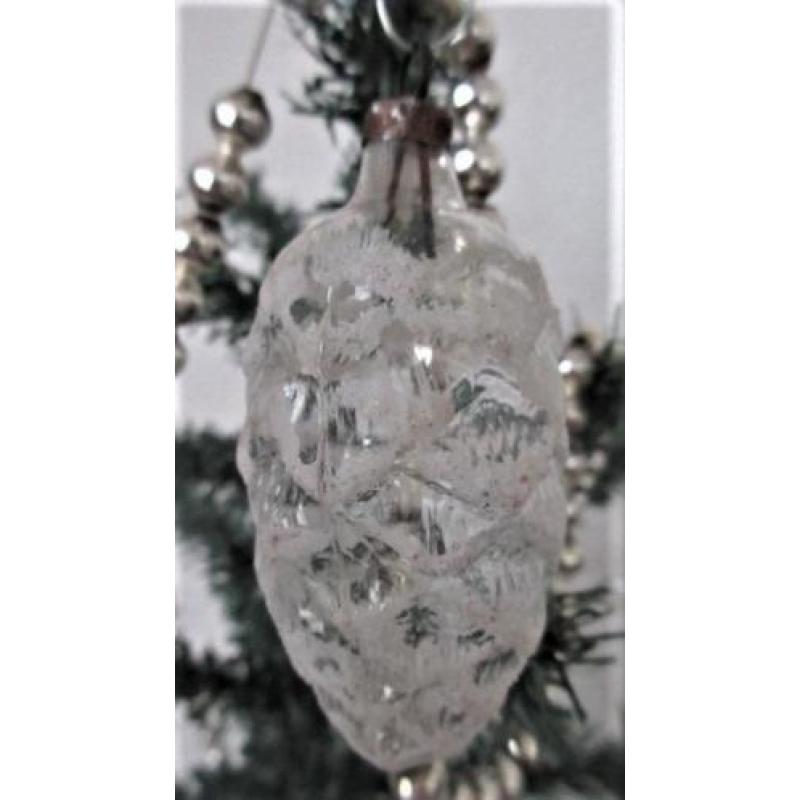 6 Oude glazen Transparante kerst ornamenten