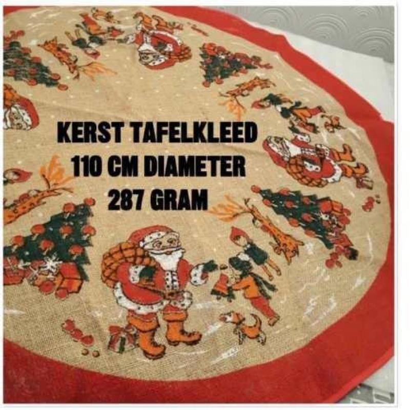 Kerst tafrelkleed van jute - ds van 110 cm
