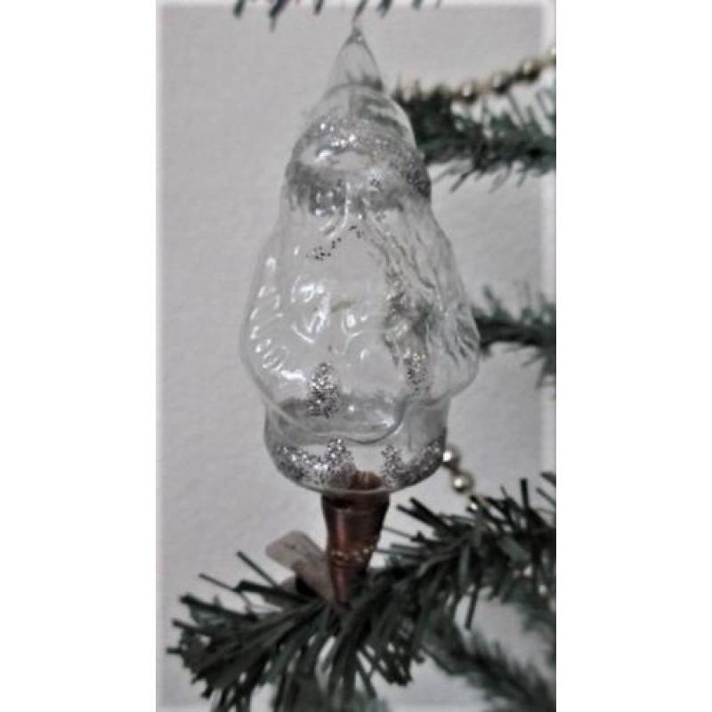 6 Oude glazen Transparante kerst ornamenten