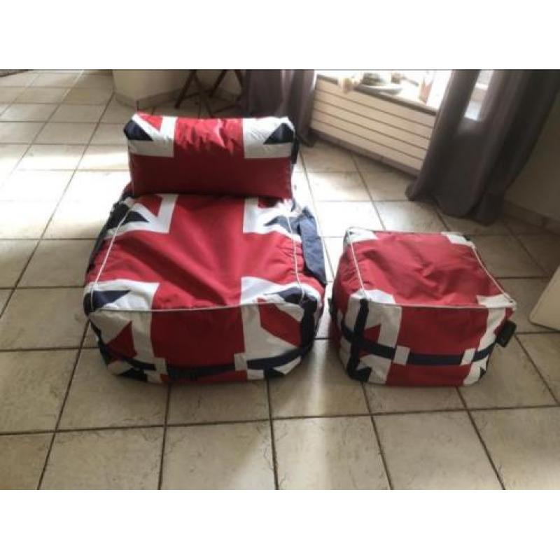 Zitzak en hocker Engelse vlag
