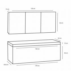 Badmeubelset Differnz The Collection 120x43x61 cm Wit/Zwa...