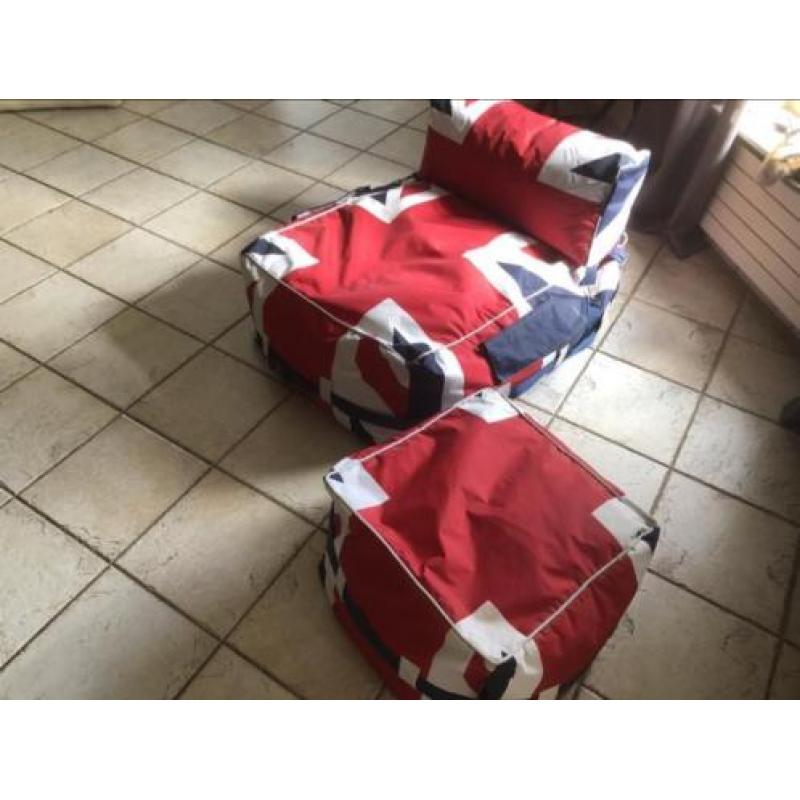 Zitzak en hocker Engelse vlag
