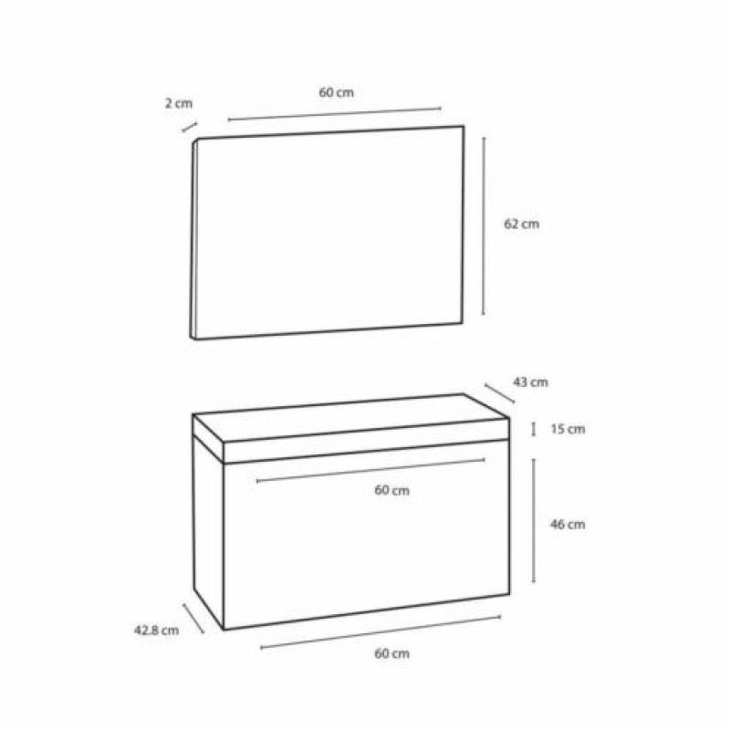 Badmeubelset Differnz The Collection 60x43x61 cm Wit/Zwar...