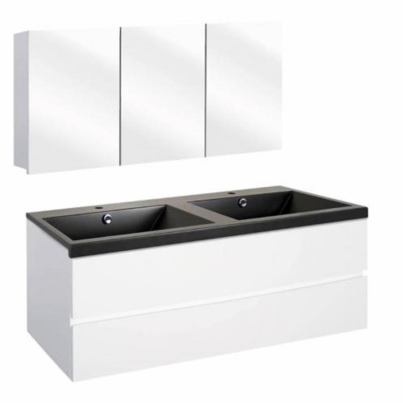 Badmeubelset Differnz The Collection 120x43x61 cm Wit/Zwa...