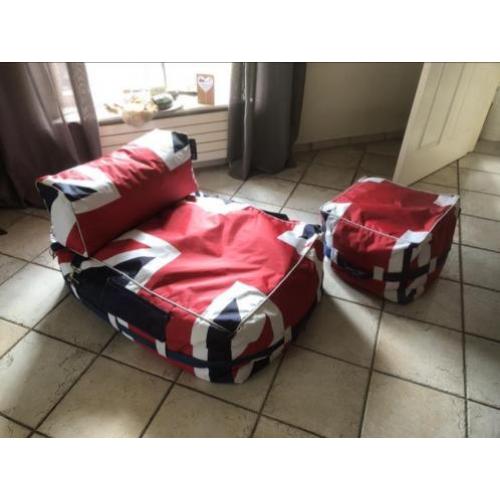 Zitzak en hocker Engelse vlag