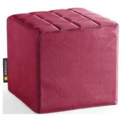 Smoothy poef Cube - Donkerrood