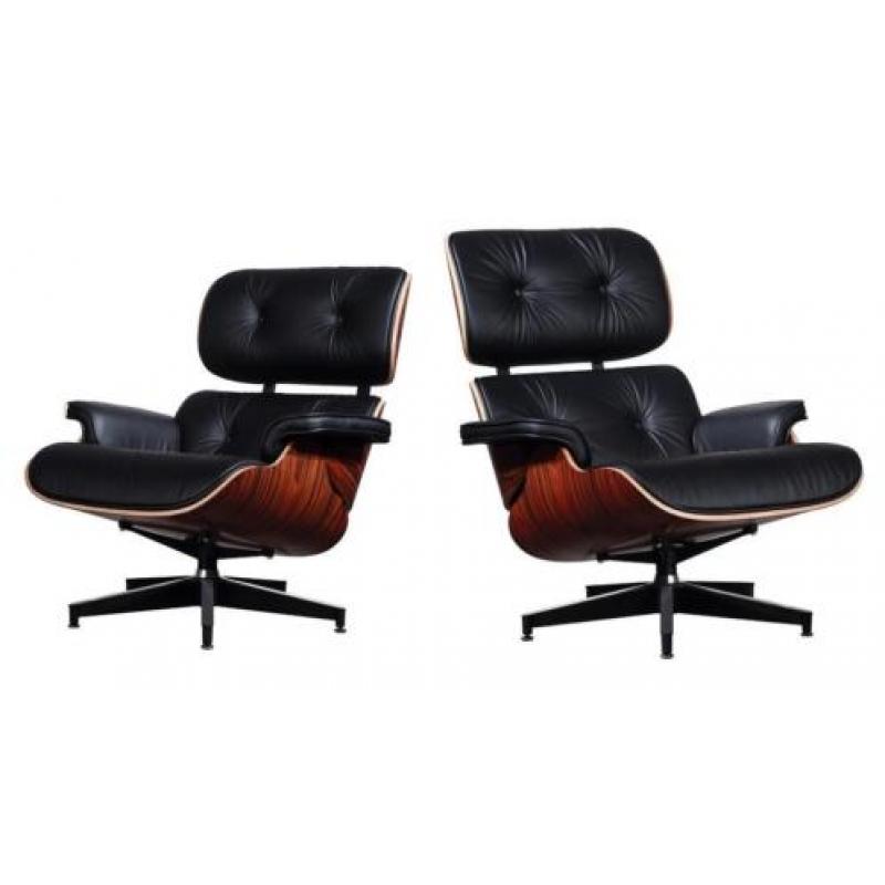 Eames Lounge Chair XL + Hocker -> UNIEK GROTER FORMAAT CHAIR