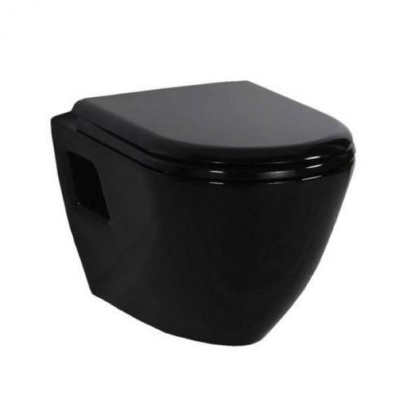 Wandcloset Creavit TP325 Zwart (Exclusief zitting) (Toilet)