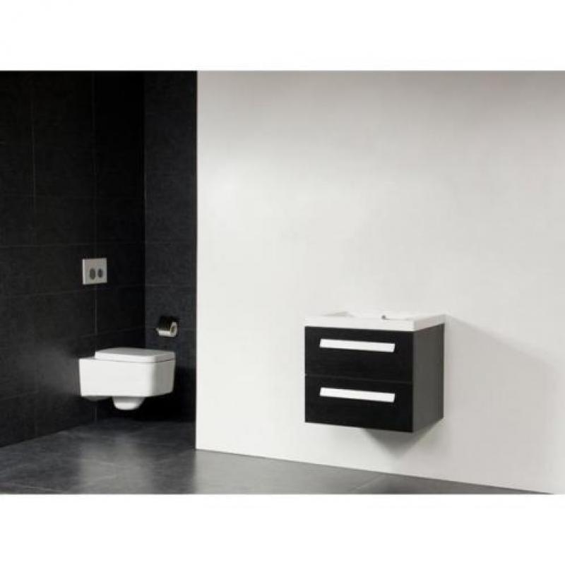 Saniclass Foggia badmeubel 60x45.5cm 0 kraangaten black wood