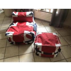 Zitzak en hocker Engelse vlag