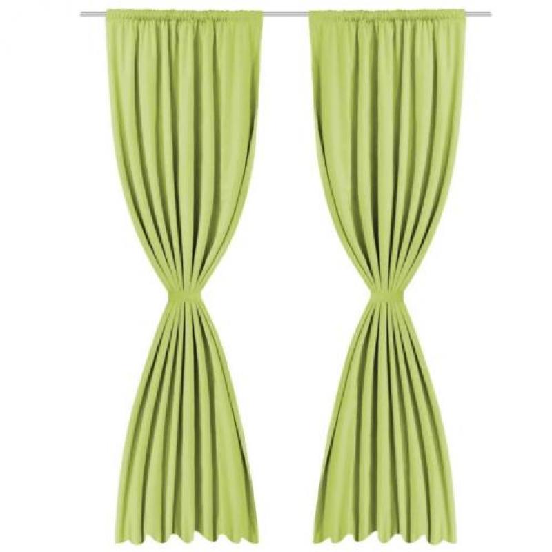 vidaXL Gordijnen verduisterend dubbellaags 140x175 cm groen