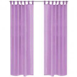 vidaXL Gordijnen voile 140x225 cm lila 2 st