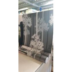 Behang zwart zilver bomen nieuw