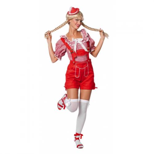 Korte Oktoberfest lederhose rood