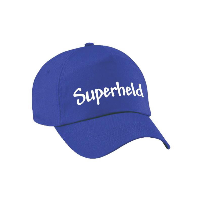 Superheld verkleed pet blauw kinderen