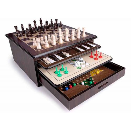 Lifetime Games Spellen doos 10-in-1 - Spelletjes voor Volwassenen - In Houten Bewaardoos